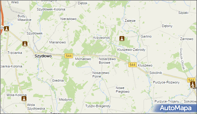 mapa Nosarzewo Borowe, Nosarzewo Borowe na mapie Targeo