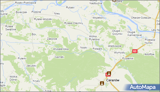 mapa Noski, Noski na mapie Targeo