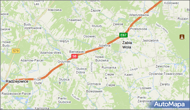 mapa Nowa Bukówka, Nowa Bukówka na mapie Targeo