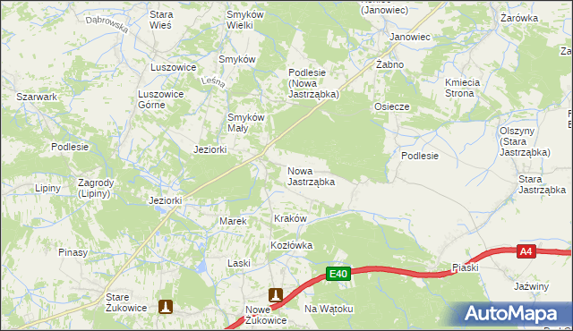 mapa Nowa Jastrząbka, Nowa Jastrząbka na mapie Targeo