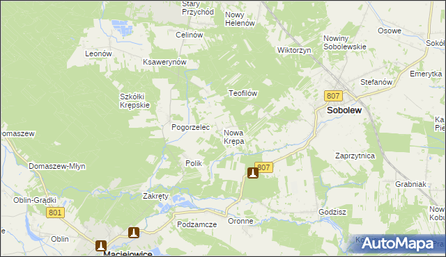 mapa Nowa Krępa, Nowa Krępa na mapie Targeo