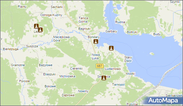 mapa Nowa Łuka, Nowa Łuka na mapie Targeo