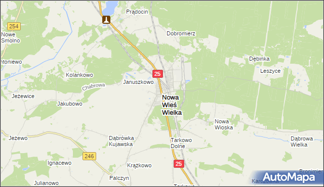 mapa Nowa Wieś Wielka powiat bydgoski, Nowa Wieś Wielka powiat bydgoski na mapie Targeo