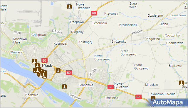 mapa Nowe Boryszewo, Nowe Boryszewo na mapie Targeo