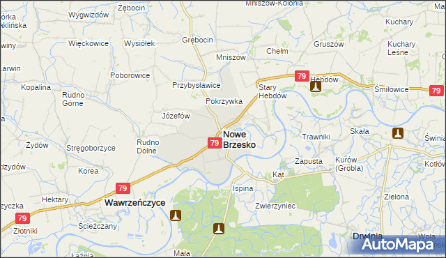 mapa Nowe Brzesko, Nowe Brzesko na mapie Targeo