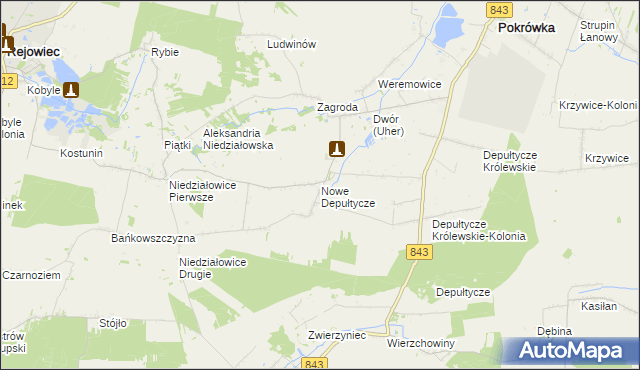 mapa Nowe Depułtycze, Nowe Depułtycze na mapie Targeo