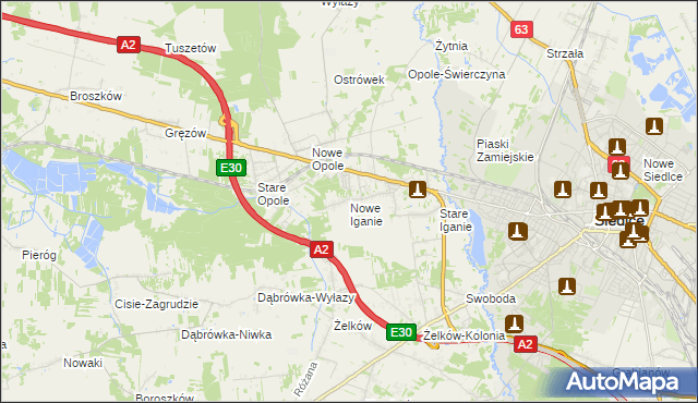 mapa Nowe Iganie, Nowe Iganie na mapie Targeo