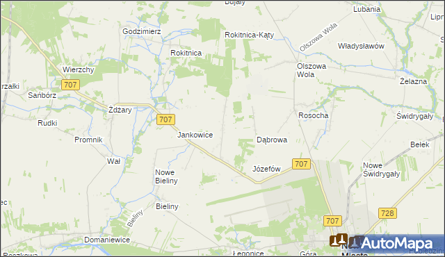 mapa Nowe Łęgonice, Nowe Łęgonice na mapie Targeo