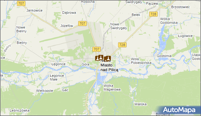 mapa Nowe Miasto nad Pilicą, Nowe Miasto nad Pilicą na mapie Targeo