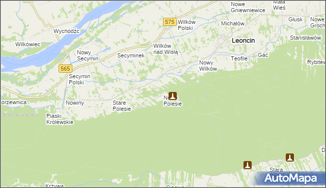 mapa Nowe Polesie, Nowe Polesie na mapie Targeo