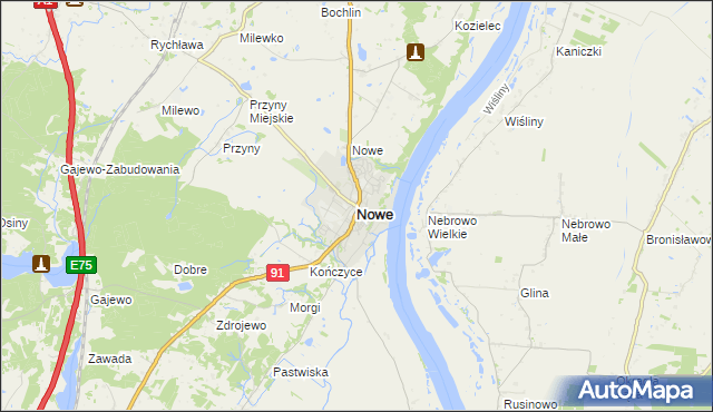 mapa Nowe powiat świecki, Nowe powiat świecki na mapie Targeo