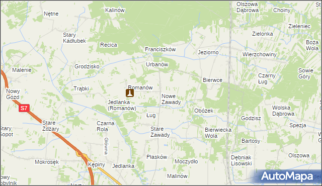 mapa Nowe Zawady, Nowe Zawady na mapie Targeo