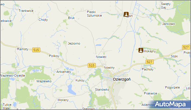 mapa Nowiec, Nowiec na mapie Targeo