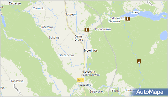 mapa Nowinka powiat augustowski, Nowinka powiat augustowski na mapie Targeo