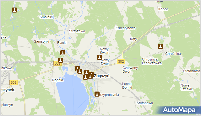 mapa Nowy Dwór gmina Zbąszyń, Nowy Dwór gmina Zbąszyń na mapie Targeo