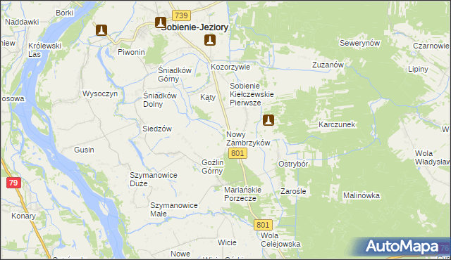 mapa Nowy Zambrzyków, Nowy Zambrzyków na mapie Targeo