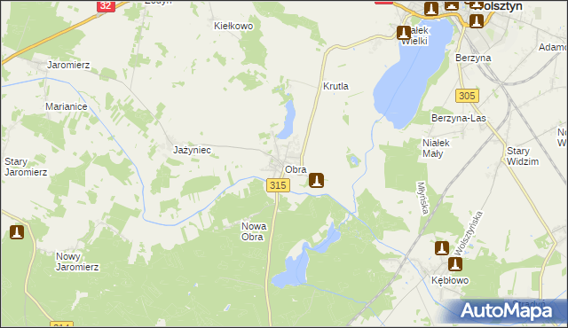 mapa Obra, Obra na mapie Targeo