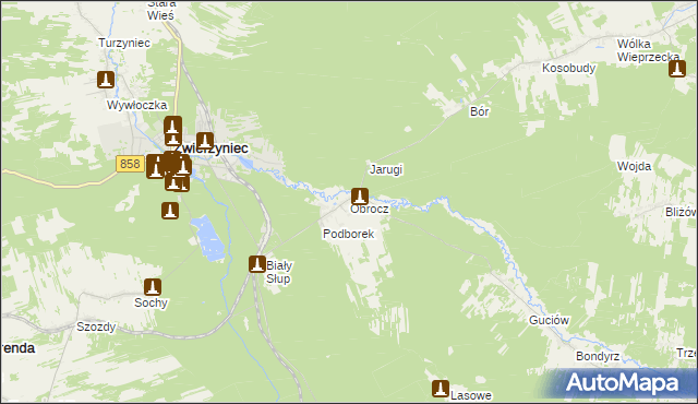 mapa Obrocz, Obrocz na mapie Targeo