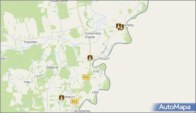 mapa Okczyn, Okczyn na mapie Targeo