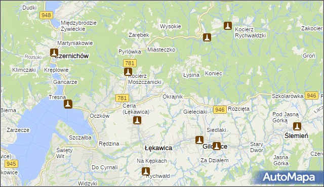 mapa Okrajnik, Okrajnik na mapie Targeo