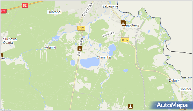 mapa Okuninka, Okuninka na mapie Targeo
