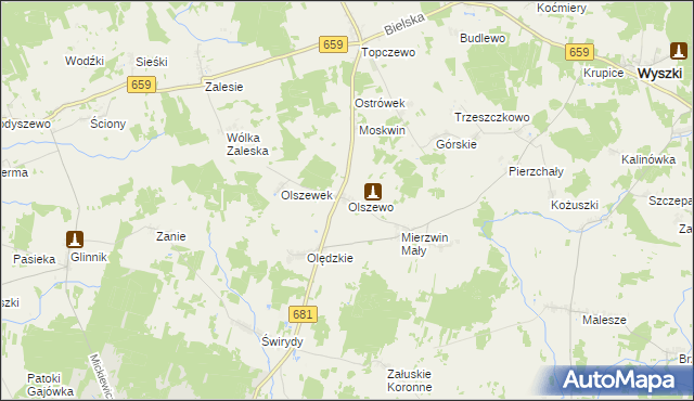 mapa Olszewo gmina Brańsk, Olszewo gmina Brańsk na mapie Targeo