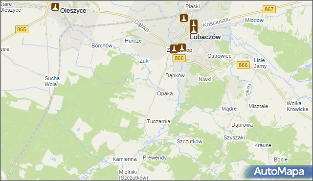 mapa Opaka, Opaka na mapie Targeo