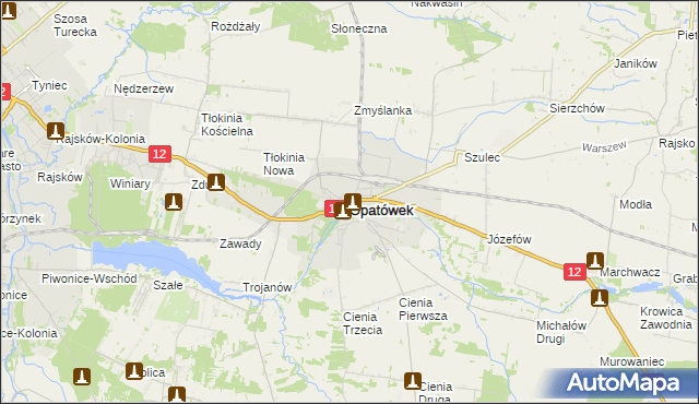 mapa Opatówek powiat kaliski, Opatówek powiat kaliski na mapie Targeo