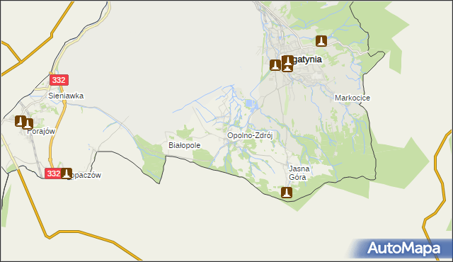 mapa Opolno-Zdrój, Opolno-Zdrój na mapie Targeo