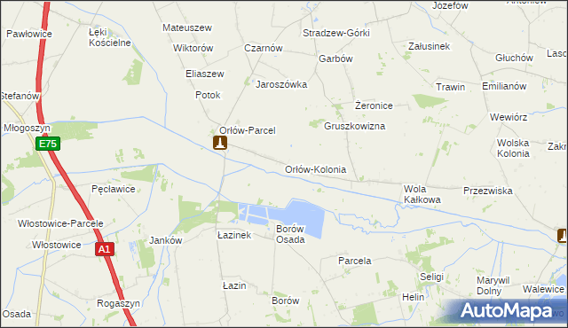 mapa Orłów-Kolonia, Orłów-Kolonia na mapie Targeo