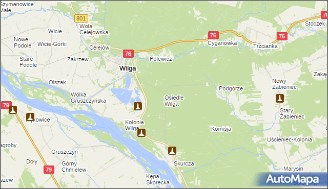 mapa Osiedle Wilga, Osiedle Wilga na mapie Targeo