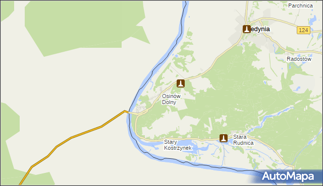 mapa Osinów Dolny, Osinów Dolny na mapie Targeo