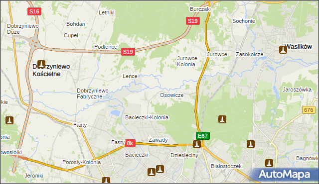 mapa Osowicze, Osowicze na mapie Targeo