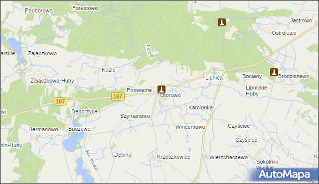 mapa Otorowo gmina Szamotuły, Otorowo gmina Szamotuły na mapie Targeo