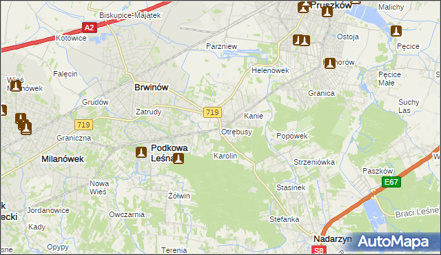 mapa Otrębusy, Otrębusy na mapie Targeo