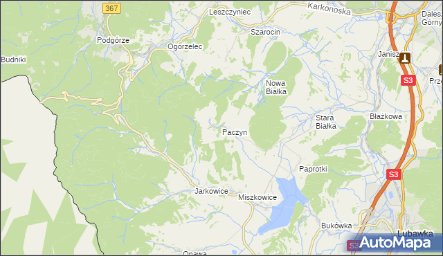 mapa Paczyn, Paczyn na mapie Targeo