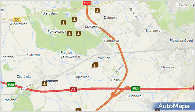 mapa Palędzie, Palędzie na mapie Targeo