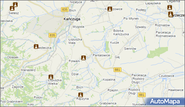 mapa Pantalowice, Pantalowice na mapie Targeo