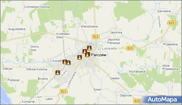 mapa Parczew, Parczew na mapie Targeo