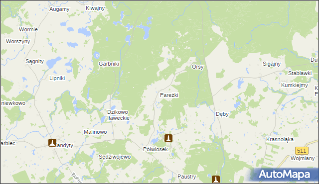 mapa Pareżki, Pareżki na mapie Targeo