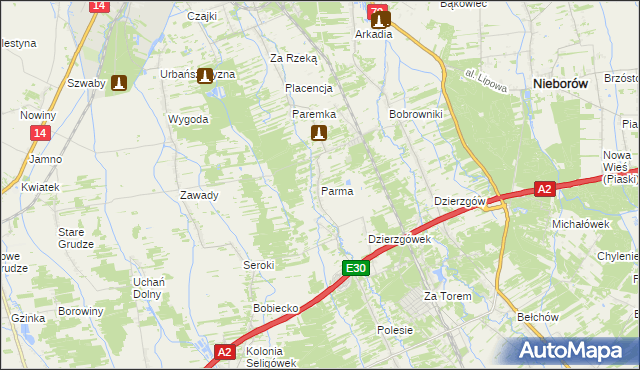 mapa Parma, Parma na mapie Targeo