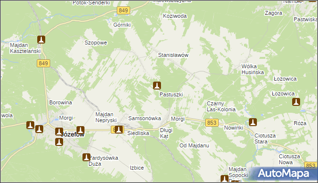 mapa Pastuszki, Pastuszki na mapie Targeo