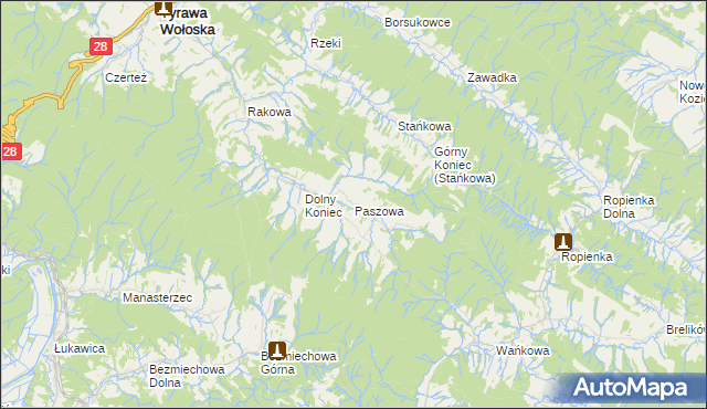 mapa Paszowa, Paszowa na mapie Targeo