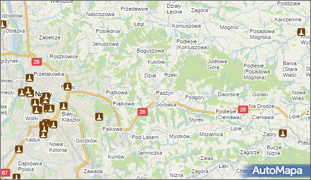 mapa Paszyn, Paszyn na mapie Targeo