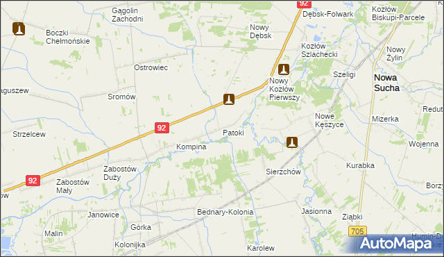 mapa Patoki gmina Nieborów, Patoki gmina Nieborów na mapie Targeo