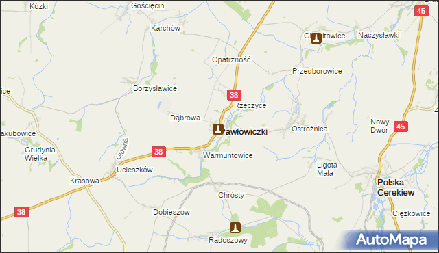 mapa Pawłowiczki, Pawłowiczki na mapie Targeo