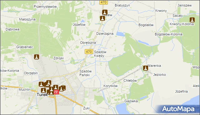 mapa Pęcherzew, Pęcherzew na mapie Targeo
