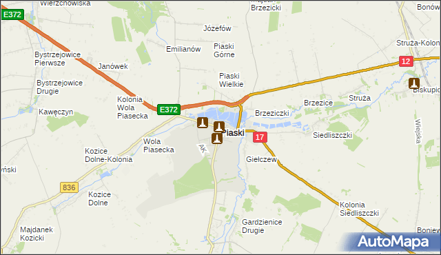 mapa Piaski powiat świdnicki, Piaski powiat świdnicki na mapie Targeo