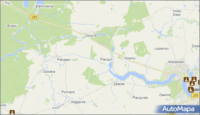 mapa Pieczyn, Pieczyn na mapie Targeo