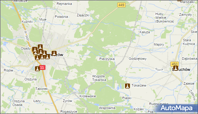 mapa Pieczyska gmina Doruchów, Pieczyska gmina Doruchów na mapie Targeo